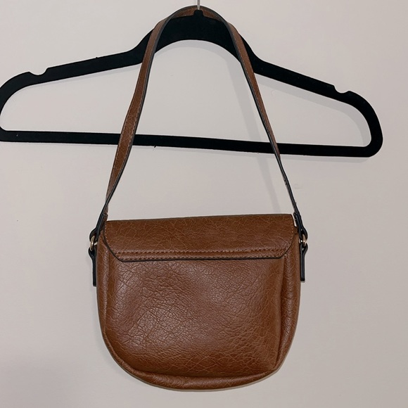 Faux Brown Leather Handbag - Picture 2 of 12